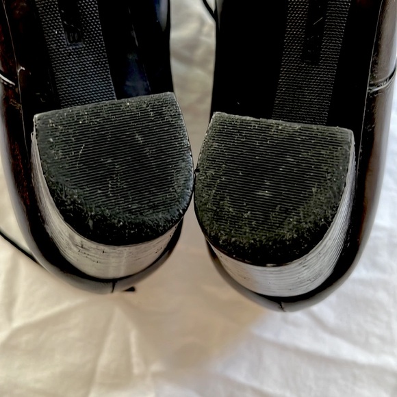 Bandolino BD Bordeaux Lace-Up Block Heel Oxford in Black Leather (8.5) - Picture 10 of 15